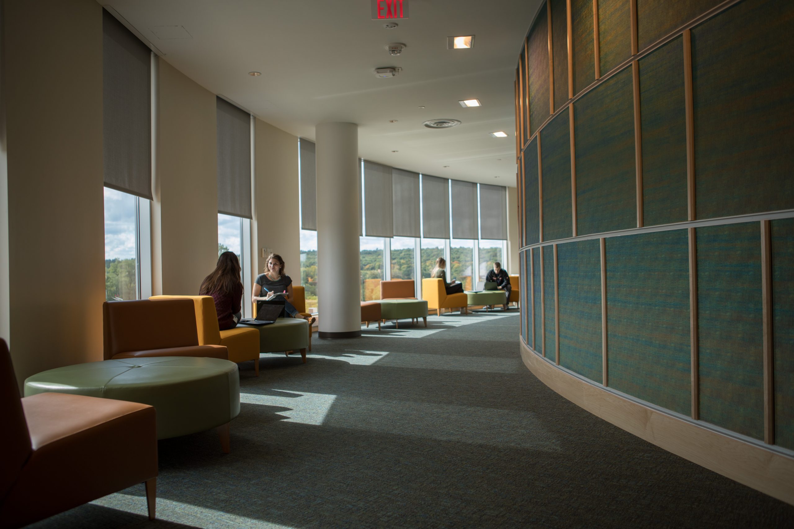 Student with teacher on Sept. 27, 2016. (Paul Horton/UConn Photo)