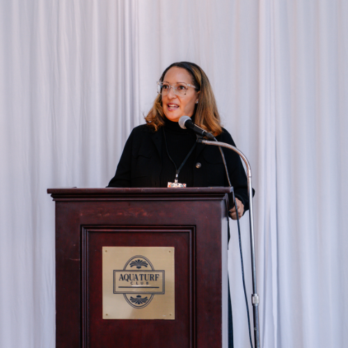 Dr. Stacey Brown at podium